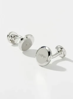 Engraved disc cufflinks