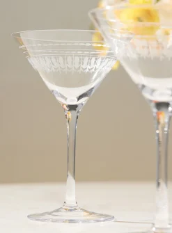 Engraved oval martini glasses