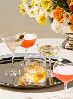 Engraved oval martini glasses
