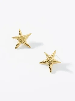 Engraved starfish earrings