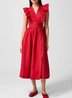 Ermione ruffled crossover dress