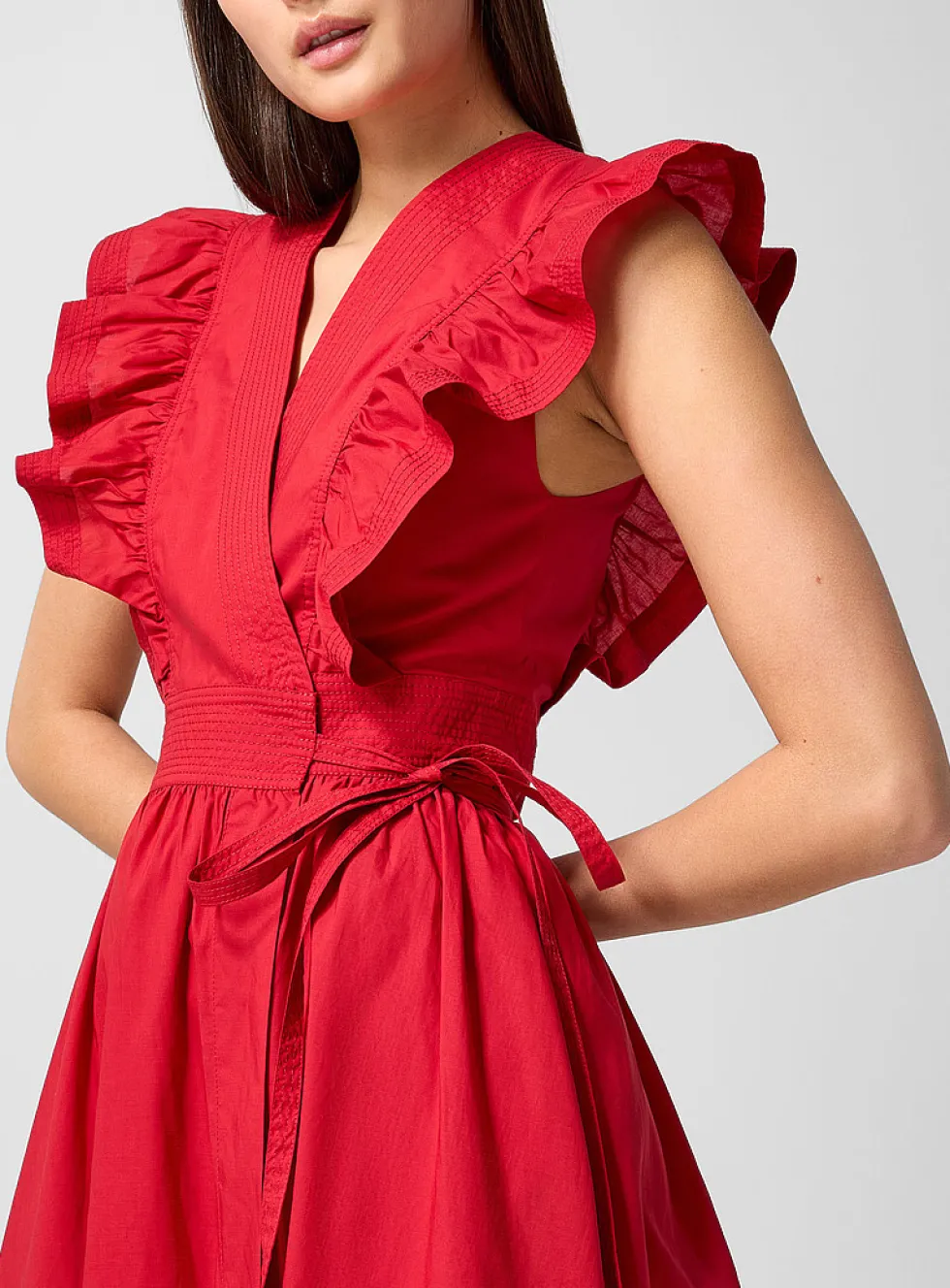 Ermione ruffled crossover dress