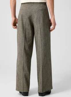 Eron wide-leg heathered beige pant