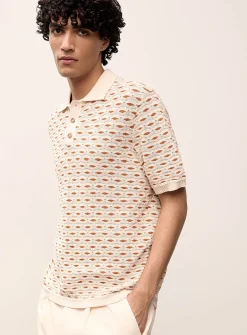 Esmay two-tone jacquard knit polo