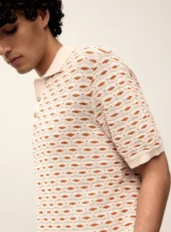 Esmay two-tone jacquard knit polo