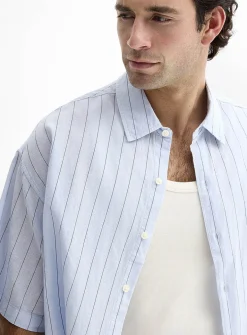 Etched stripe linen shirt
