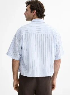 Etched stripe linen shirt