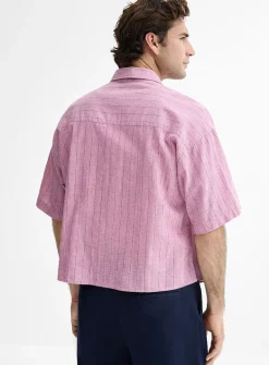 Etched stripe linen shirt