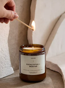 Eucalyptus and mint scented candle