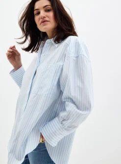 Eustyna blue stripes loose shirt