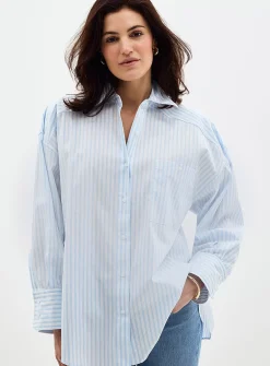 Eustyna blue stripes loose shirt
