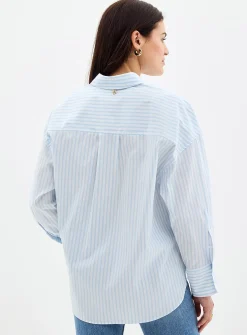 Eustyna blue stripes loose shirt