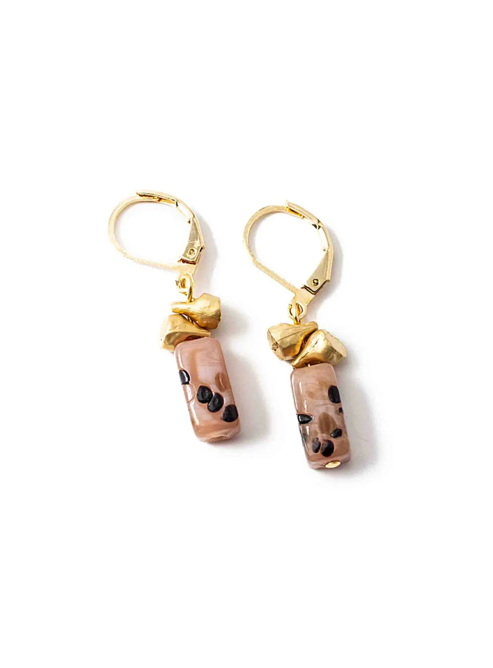 Euzèbe glass and pebbles earrings