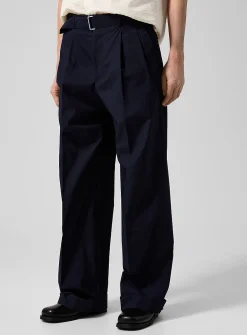 Evans brushed poplin belted pant