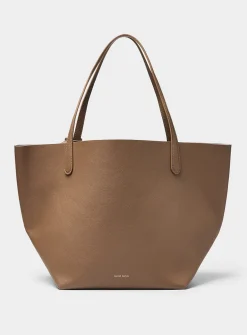 Everyday brown grained leather XL tote bag