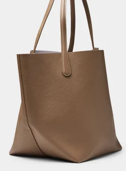 Everyday brown grained leather XL tote bag