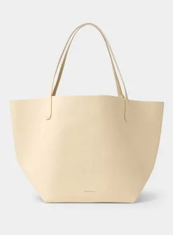 Everyday chocolate grained leather XL tote bag