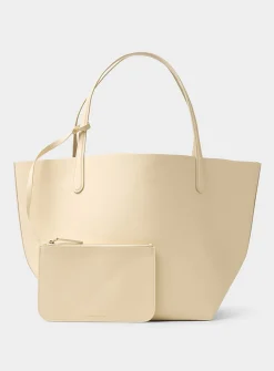 Everyday chocolate grained leather XL tote bag
