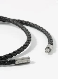 Evil eye braided leather bracelet