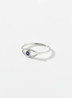 Evil-eye thin ring
