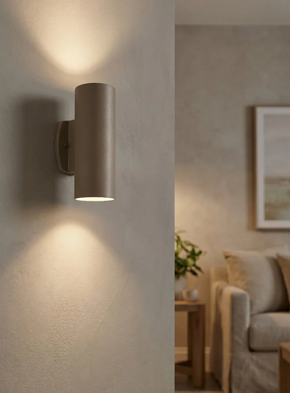 Evolution two-way cylindrical wall sconce