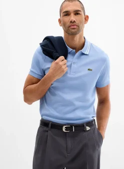 Exclusive striped-collar jersey polo