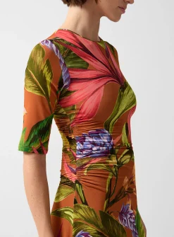 Exotic flora soft jersey maxi dress