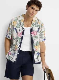Exotic flower camp shirt