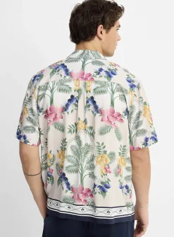 Exotic flower camp shirt