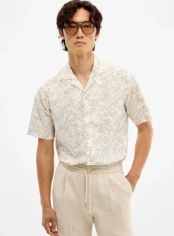 Exotic pattern camp shirt