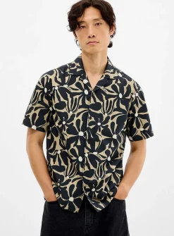 Exotic pattern camp shirt