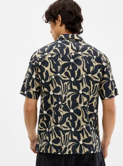 Exotic pattern camp shirt