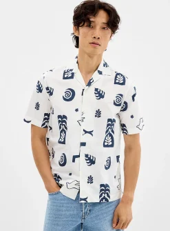 Exotic pattern camp shirt