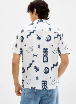 Exotic pattern camp shirt