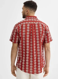 Exotic pattern linen shirt