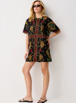Exotic print T-shirt minidress