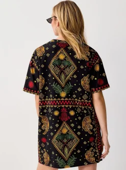 Exotic print T-shirt minidress