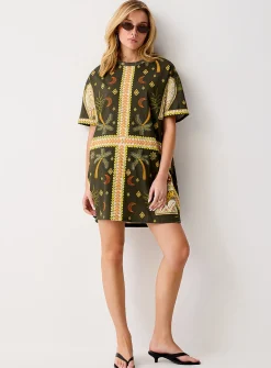 Exotic print T-shirt minidress