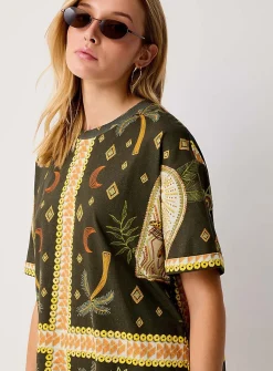 Exotic print T-shirt minidress