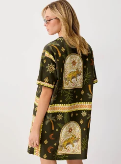 Exotic print T-shirt minidress