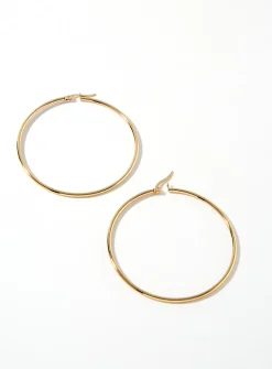 Extra-large golden hoops