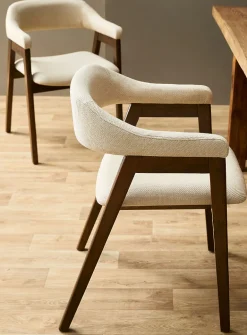Fabric and wood minimalist chairs