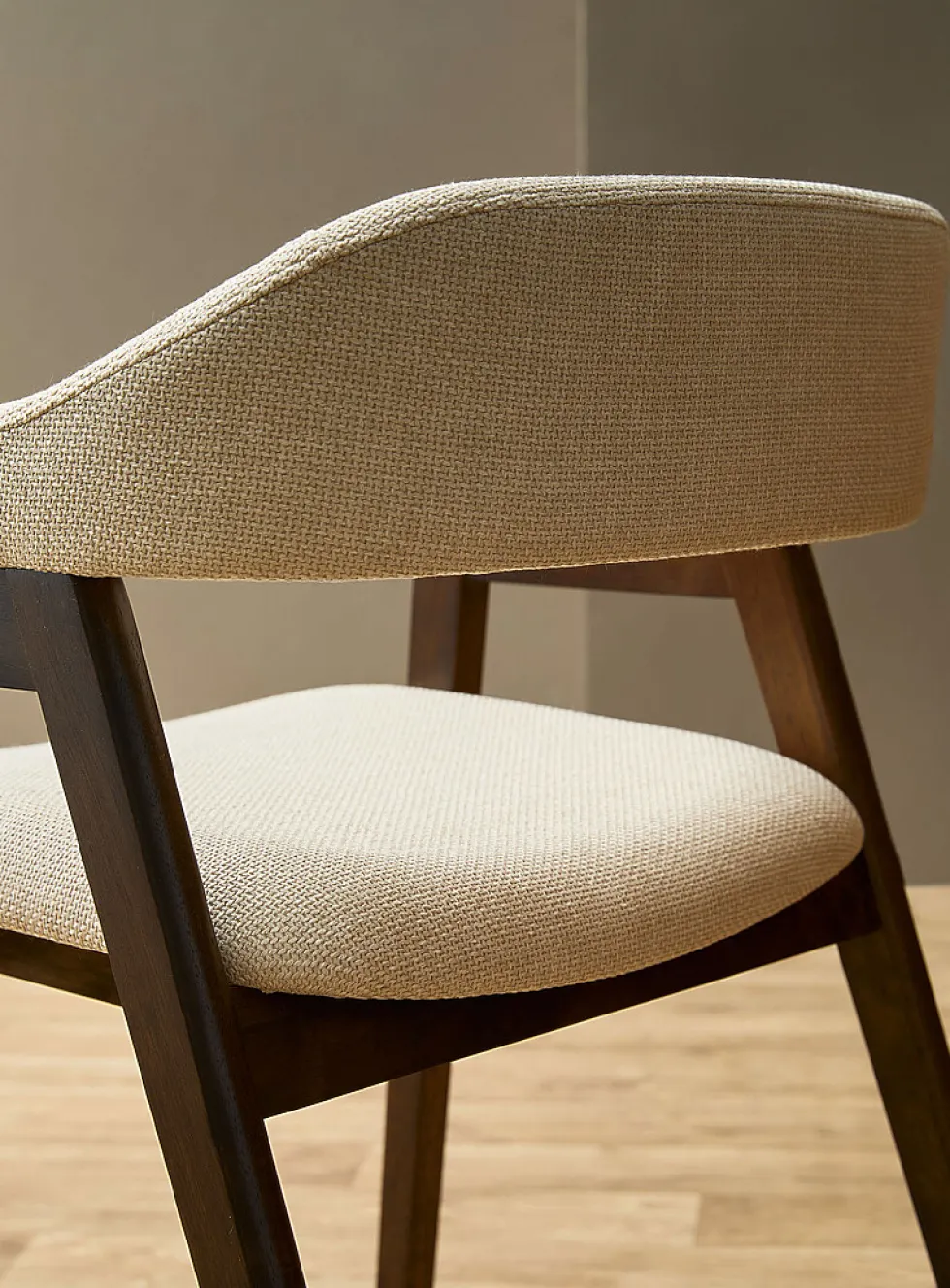 Fabric and wood minimalist chairs