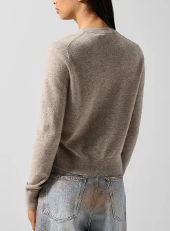 Face patch wool cardigan