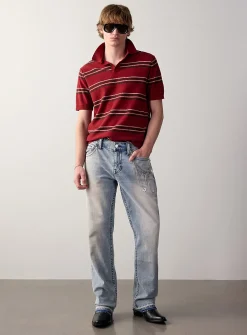 Faded flap-pocket jean