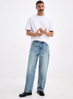 Faded light blue jean