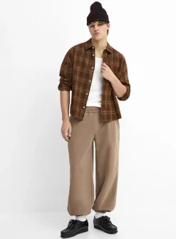 Faded peachskin fleece joggers