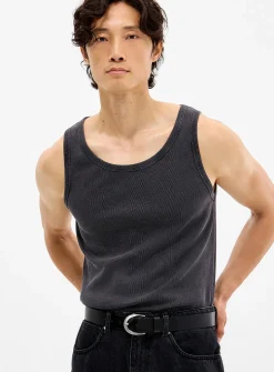 Faded ribbed jersey tank