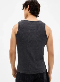 Faded ribbed jersey tank