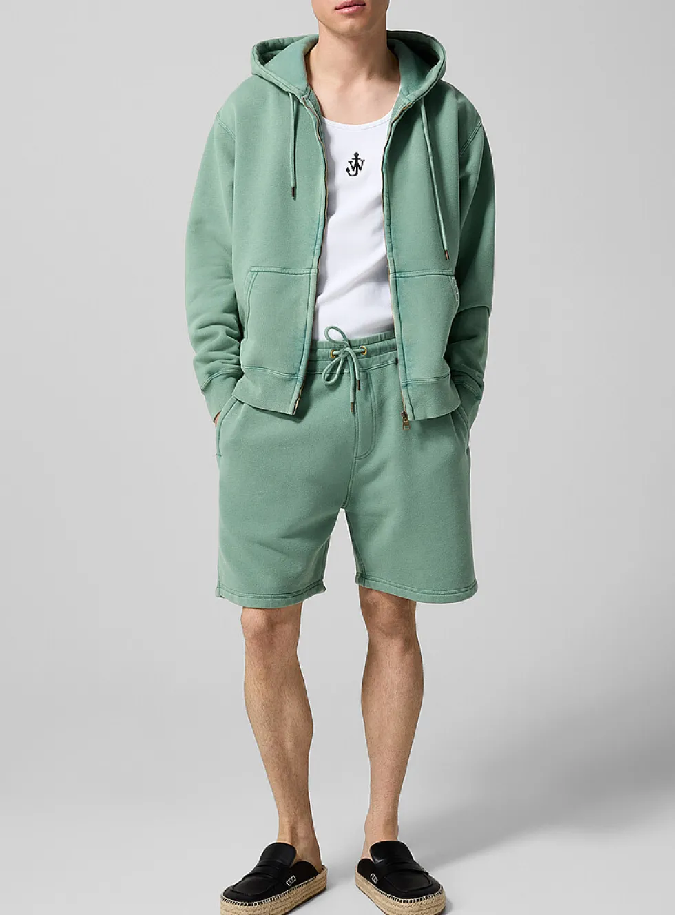 Faded sage jersey short